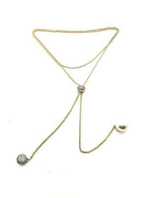 Pearl and CZ Detail Necklace
