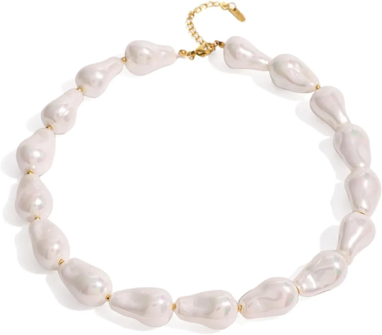 Pearl Necklaces for Women Baroque Chunky Pearl Necklaces Dainty Pearl Dangle Necklaces Vintage Pearl Charm Choker Necklaces Birthday Wedding Jewelry