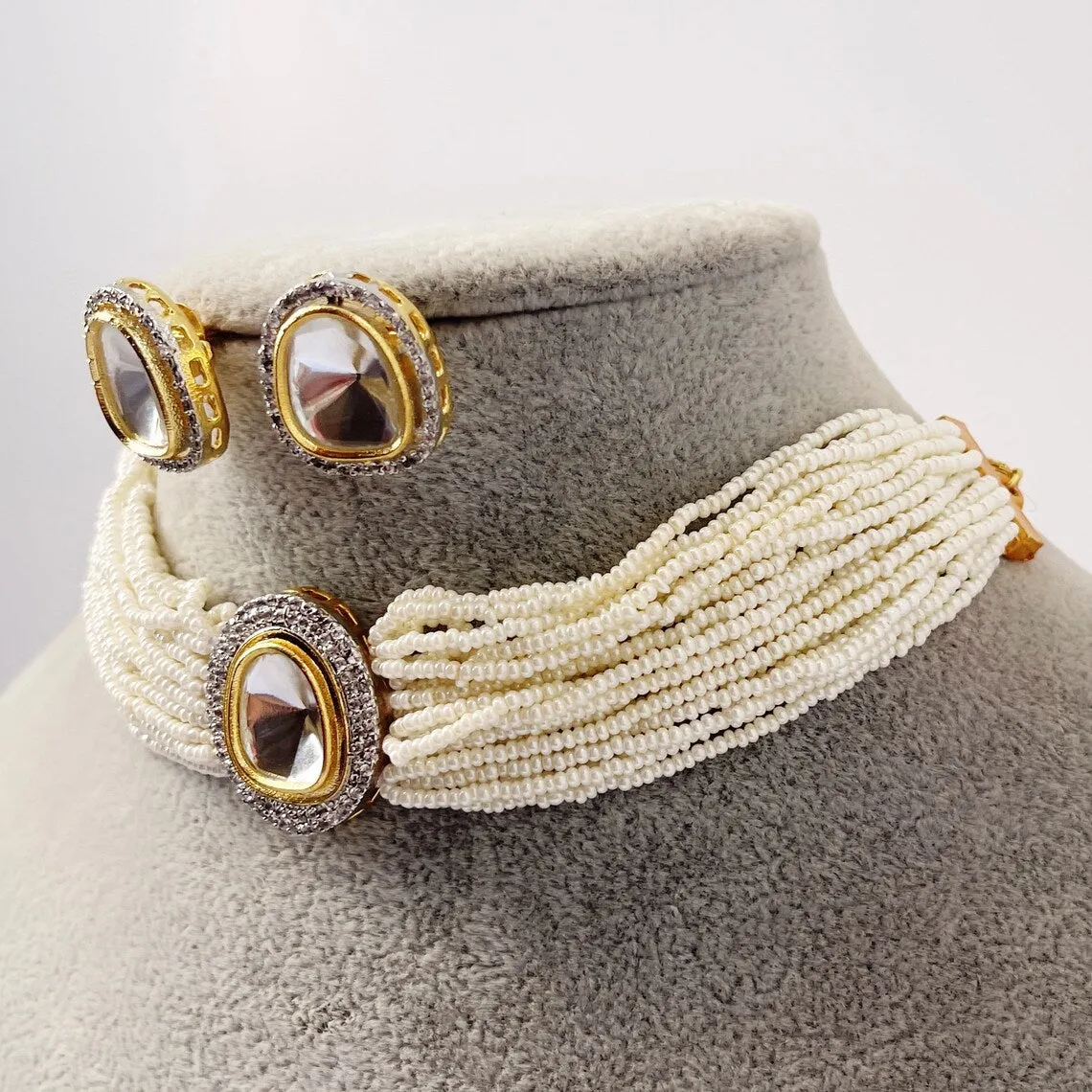 Pearl Polki Kundan Necklace