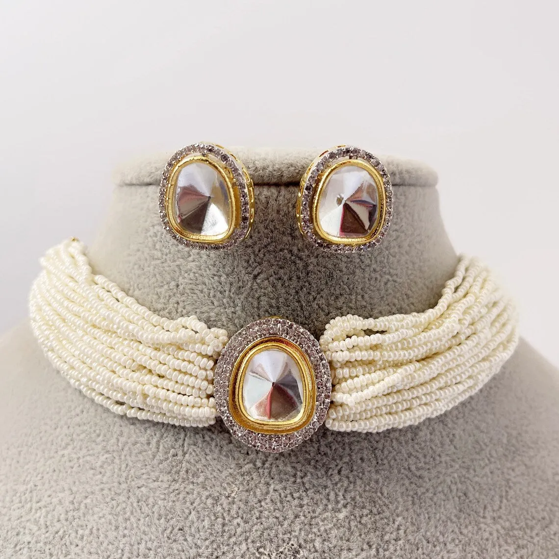 Pearl Polki Kundan Necklace
