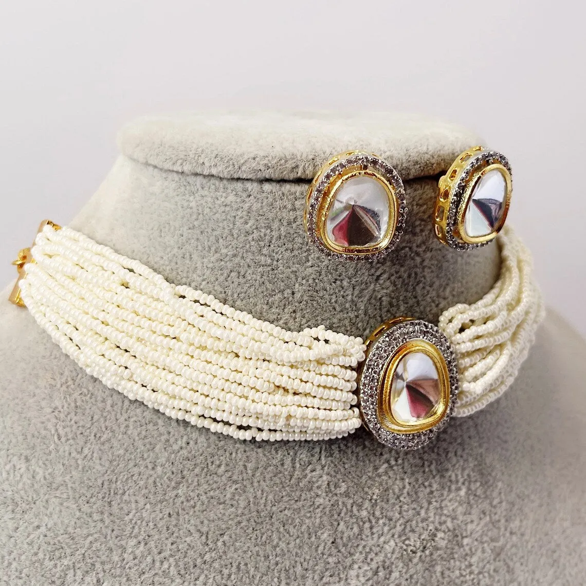 Pearl Polki Kundan Necklace