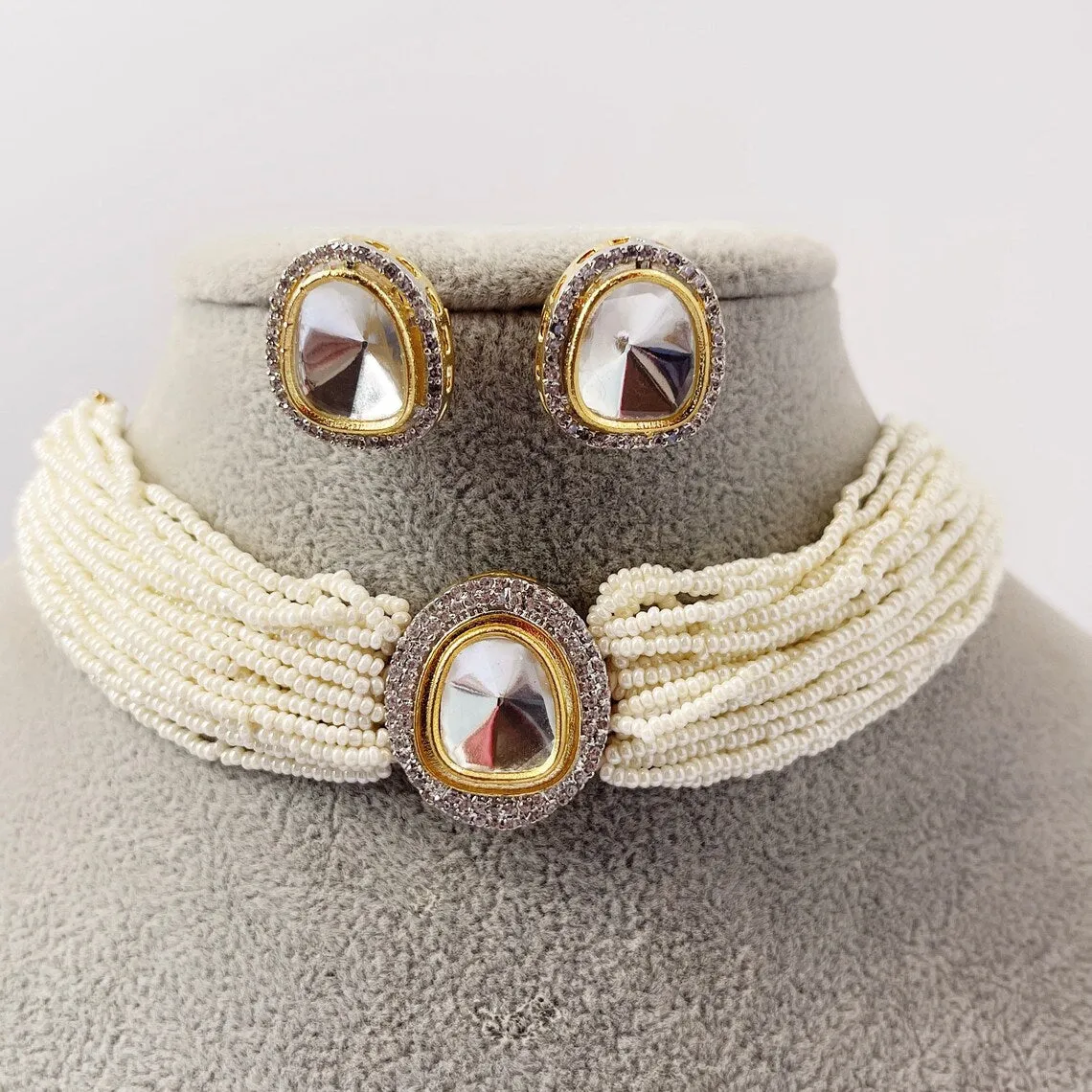 Pearl Polki Kundan Necklace