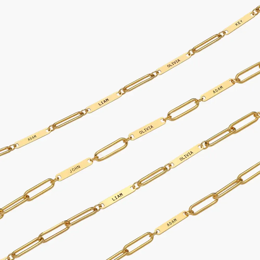 Personalized Chain Necklace in 14kt Gold Over Sterling Silver