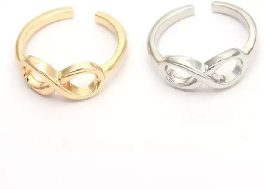 Pinapes Adjustable Infinity Rings Eternity Rings Best Friend Gift Endless Love Symbol Fashion Rings (Set of 2)