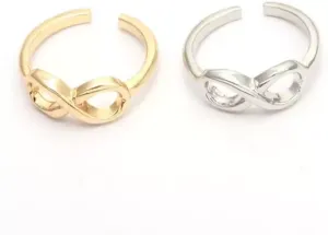 Pinapes Adjustable Infinity Rings Eternity Rings Best Friend Gift Endless Love Symbol Fashion Rings (Set of 2)