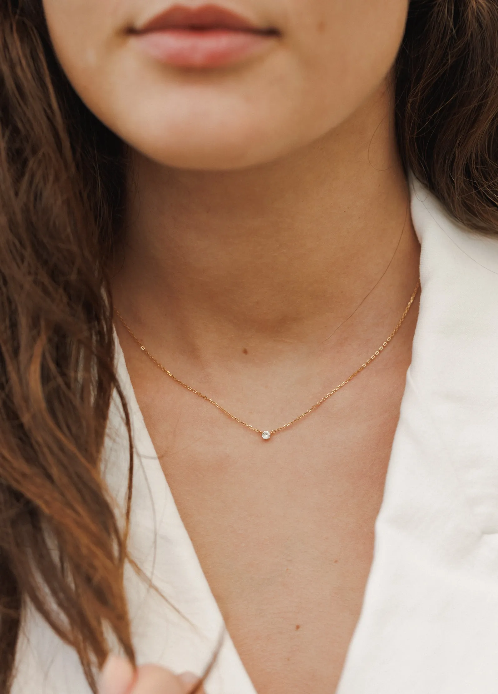 Polaris White Sapphire Necklace