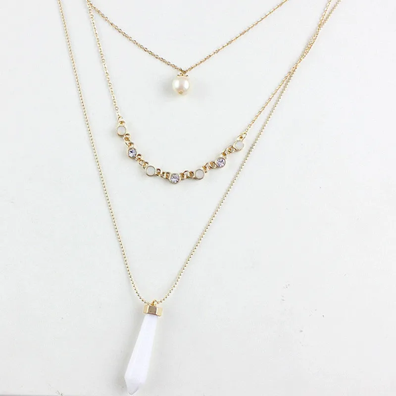 Quartz and Pearl Necklace
