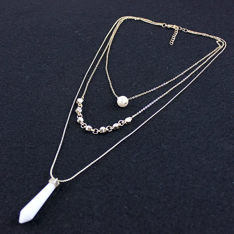 Quartz and Pearl Necklace