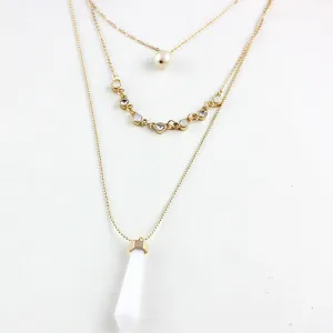 Quartz and Pearl Necklace
