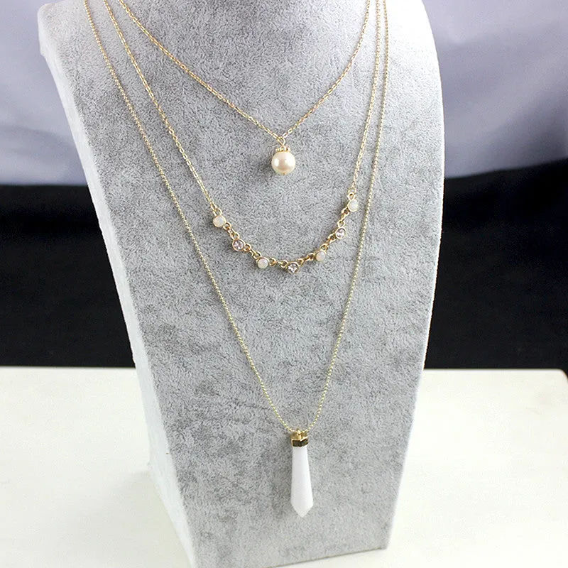 Quartz and Pearl Necklace
