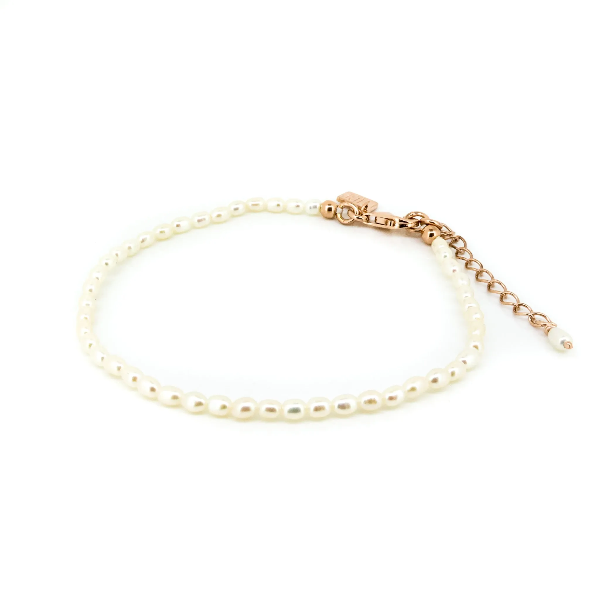 Rani Rice Pearl Bracelet Rose Gold