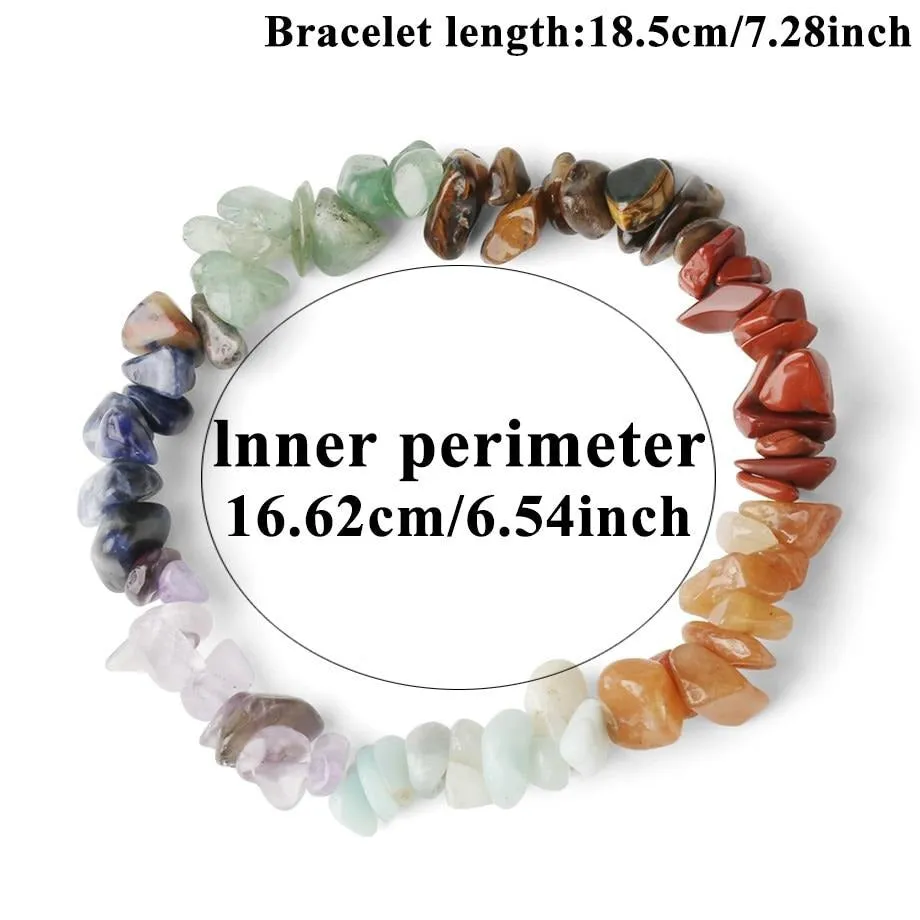 Reiki Natural Stone 7 Chakra Healing Crystal Bracelet