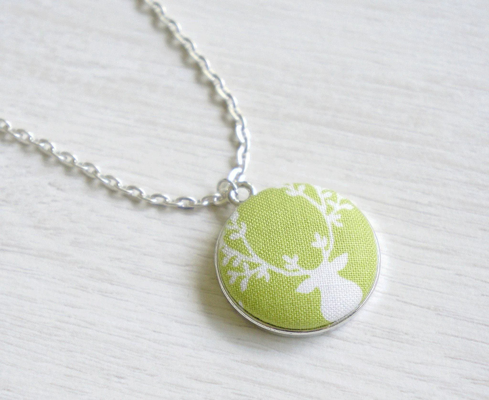Reon The Deer Handmade Fabric Button Necklace