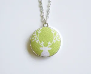 Reon The Deer Handmade Fabric Button Necklace
