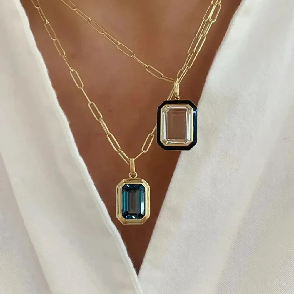 Retro Hip-hop Multicolour Crystal Pendant Necklace for Women