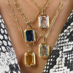 Retro Hip-hop Multicolour Crystal Pendant Necklace for Women