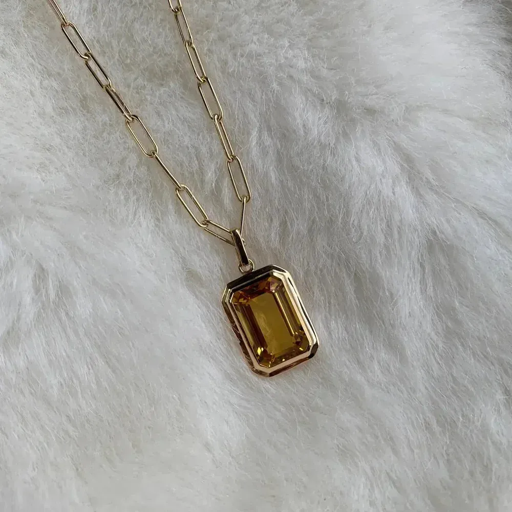 Retro Hip-hop Multicolour Crystal Pendant Necklace for Women