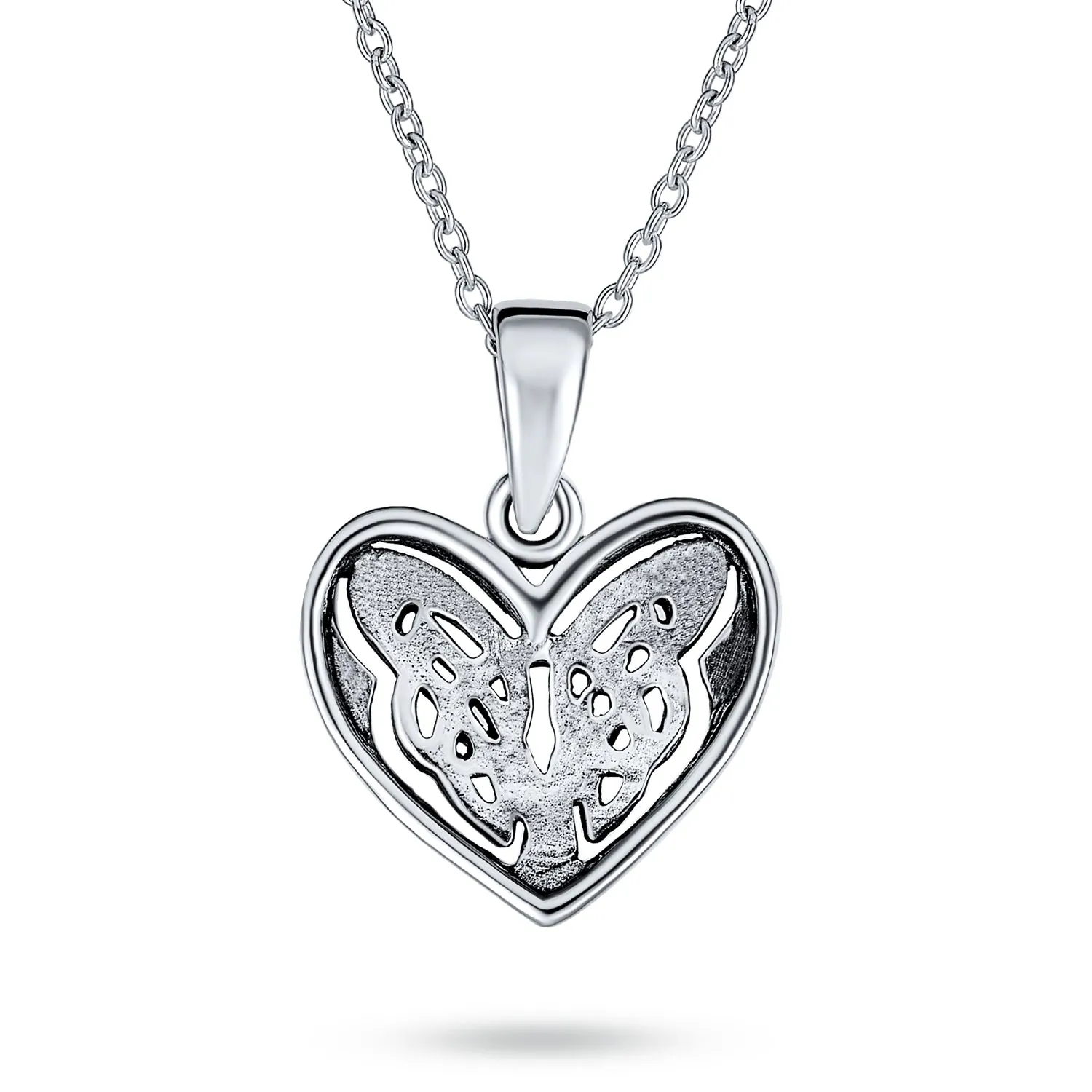 Romantic Celtic Triquetra Love Knot Heart Pendant Necklace in Sterling Silver