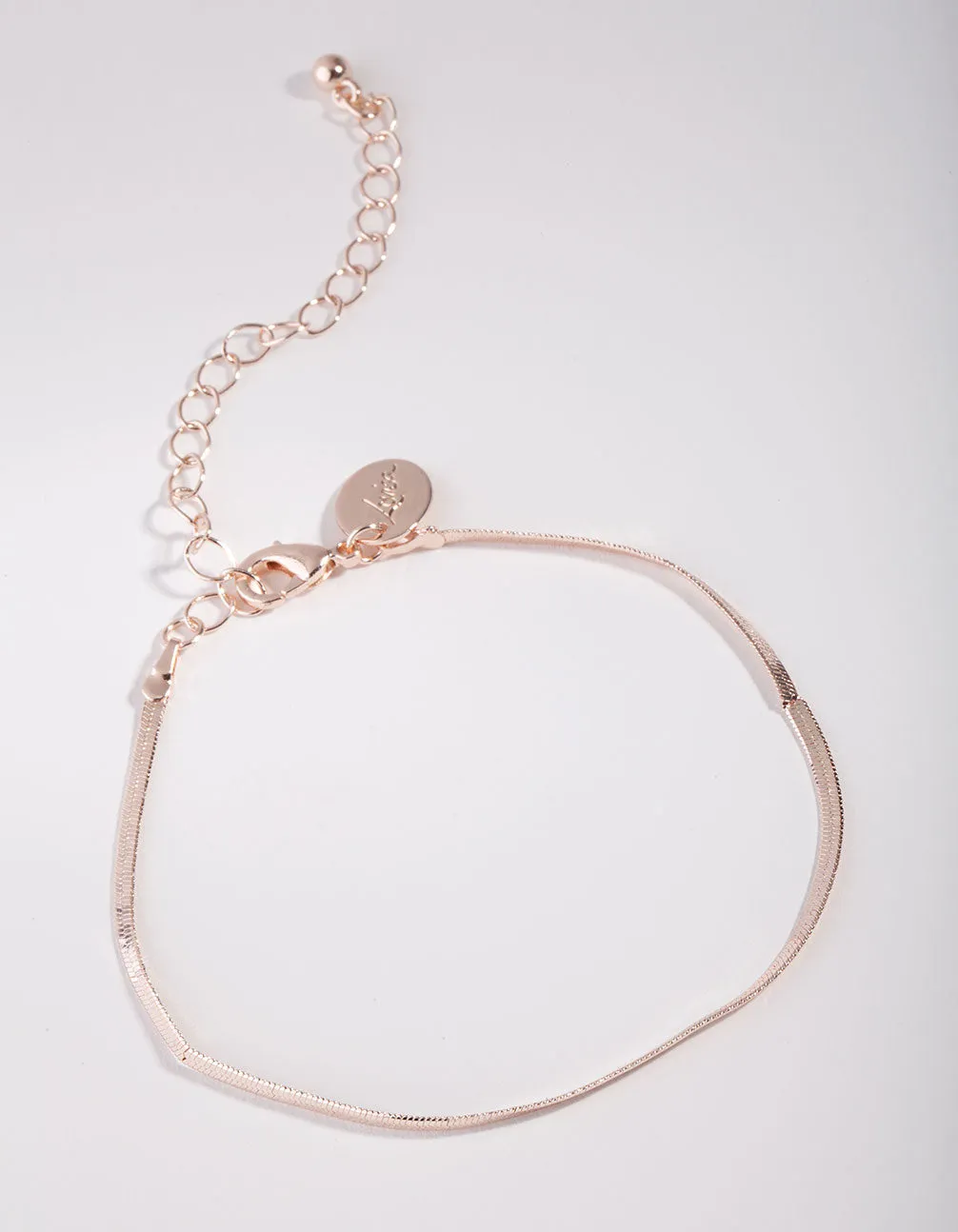 Rose Gold Plated Thin Snake Chain Bracelet