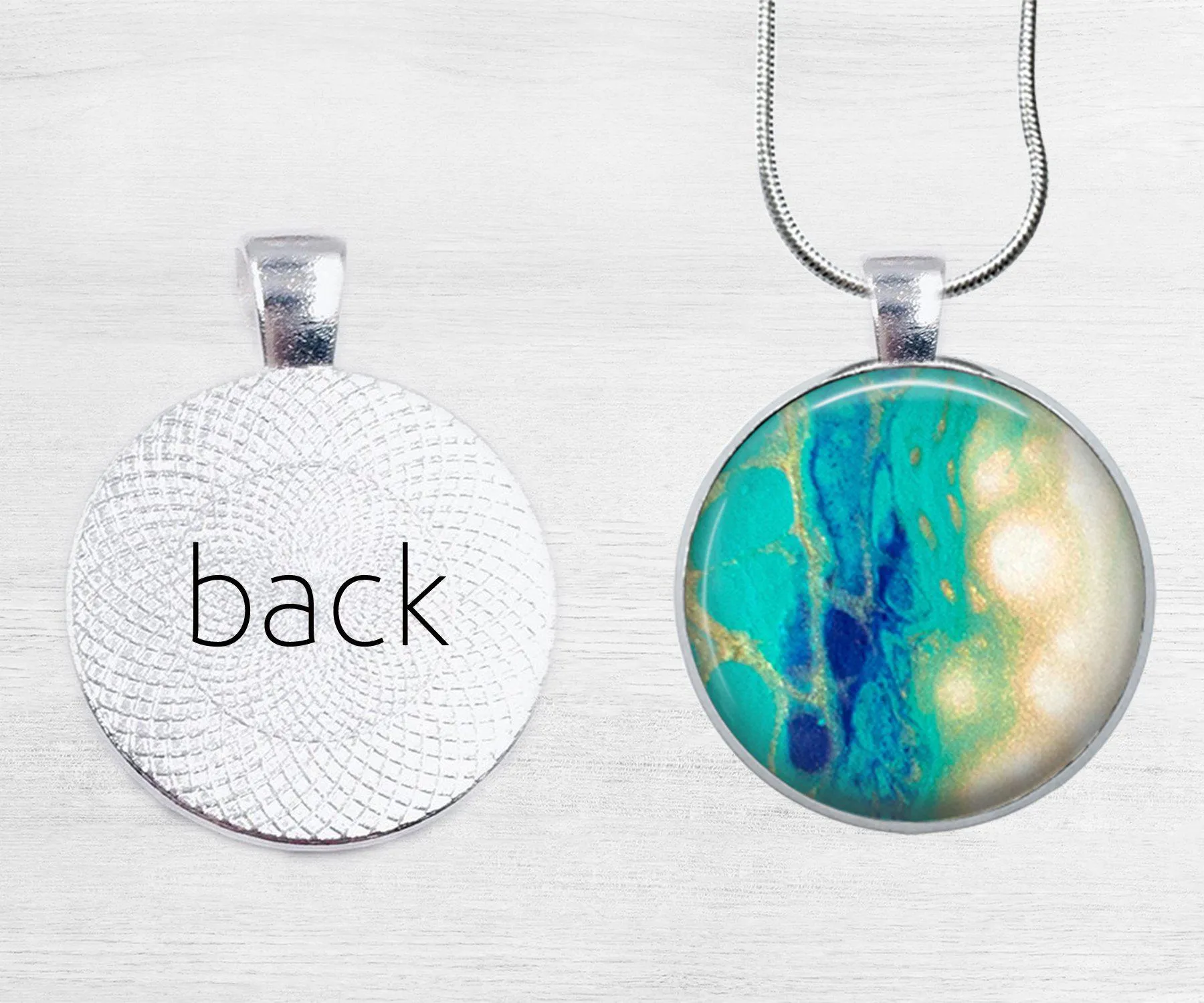 Seaside Glow Circle Necklace | Beach Jewelry | Handmade
