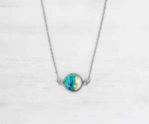 Seaside Glow Small Circle Necklace | Beach Jewelry | Handmade