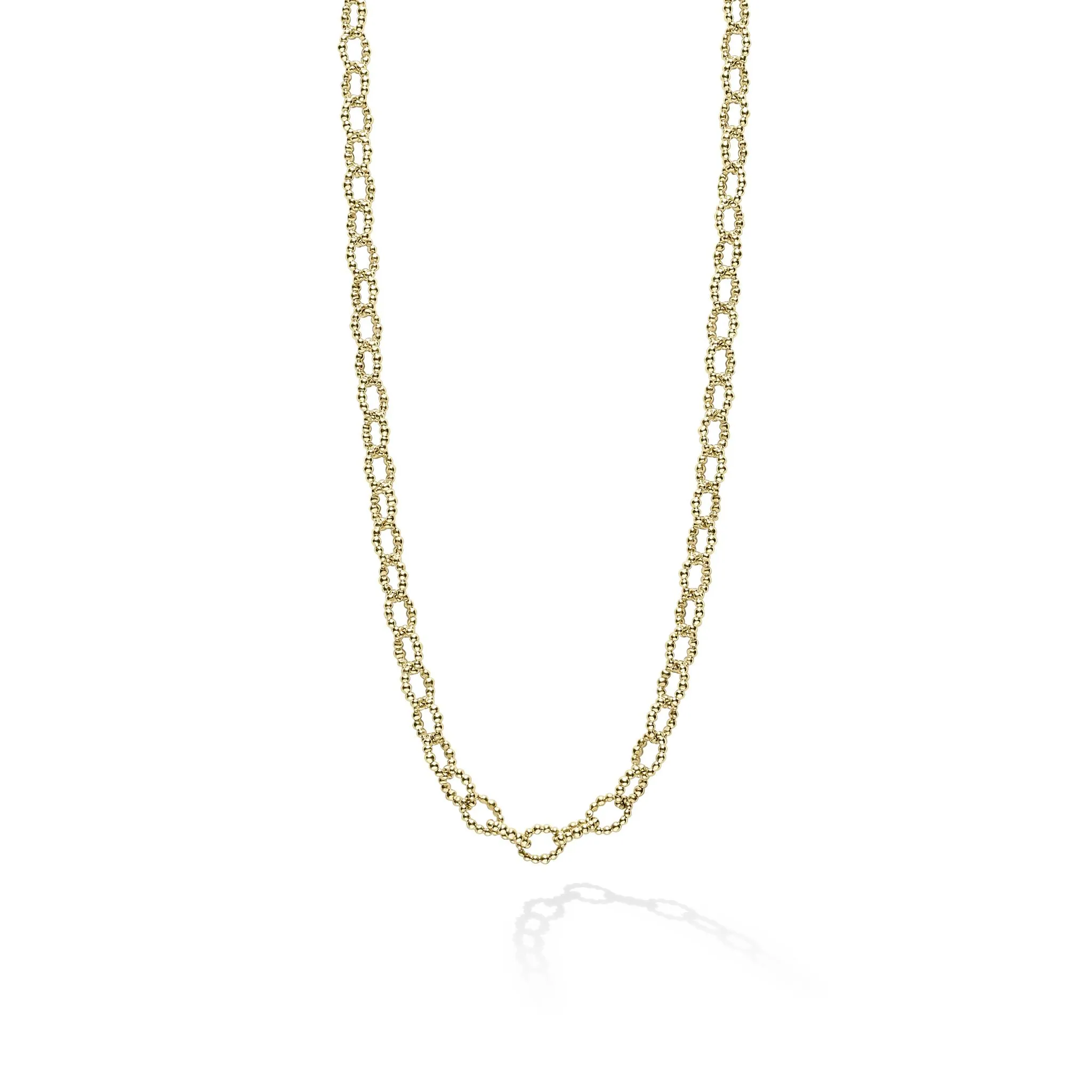 Signature Caviar 18K Gold Small Link Necklace