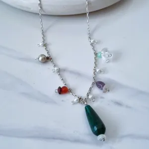 Silver and charms necklace