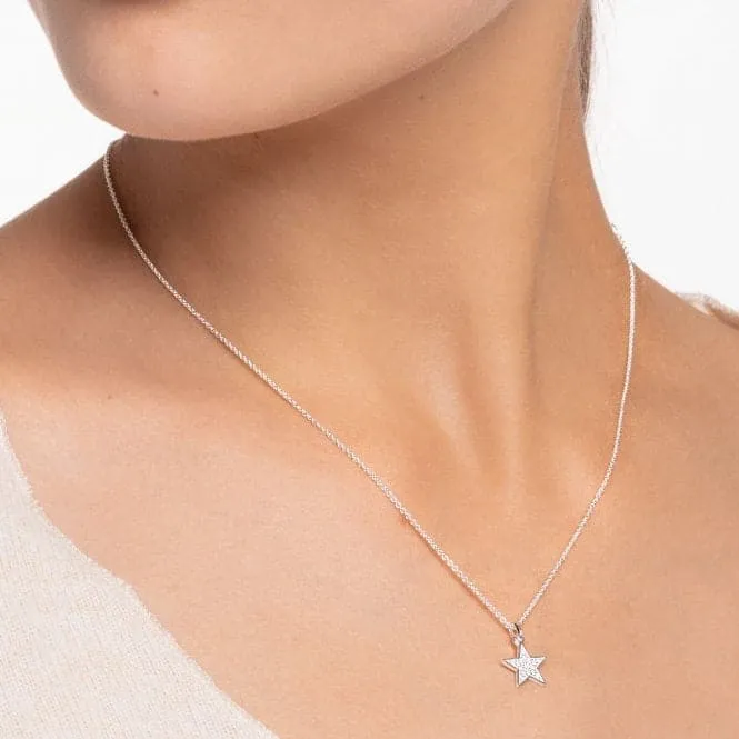 Silver Star Necklace 45cm KE2052-051-14-L45v