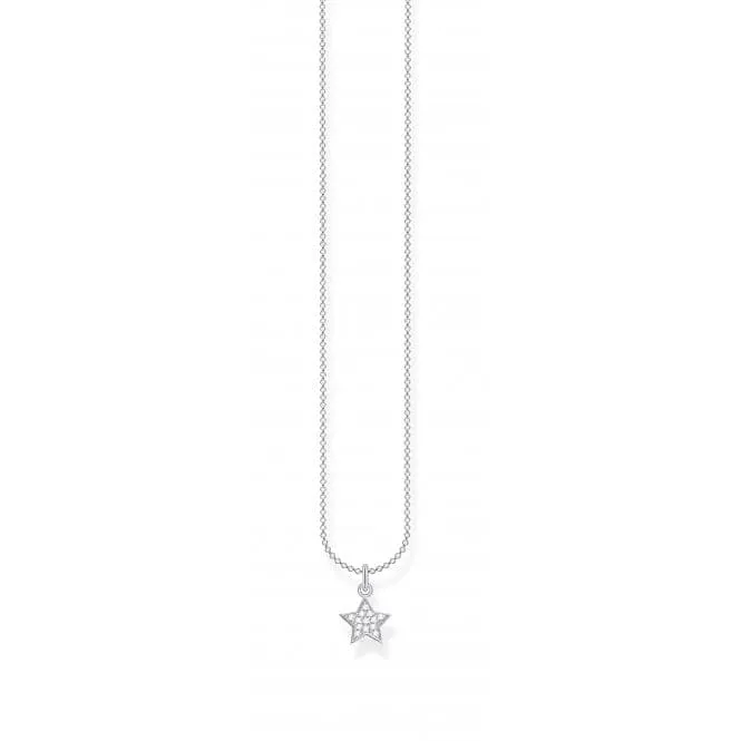 Silver Star Necklace 45cm KE2052-051-14-L45v