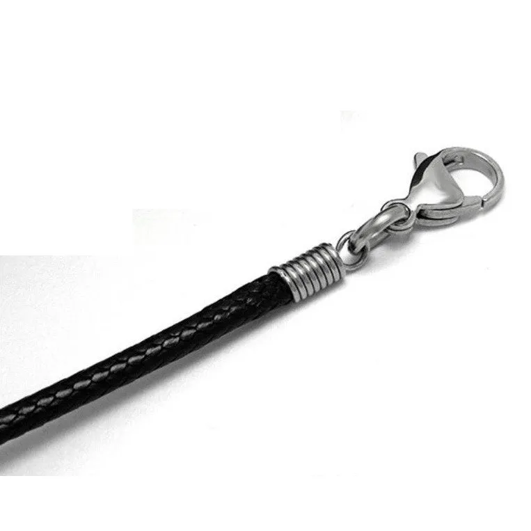 Simple black braided flax wax rope necklace Korean men's fashion men's necklace