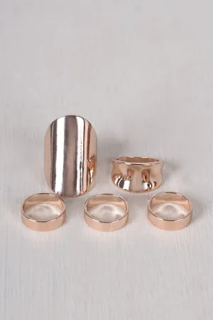 Simple Polished Band Ring Set
