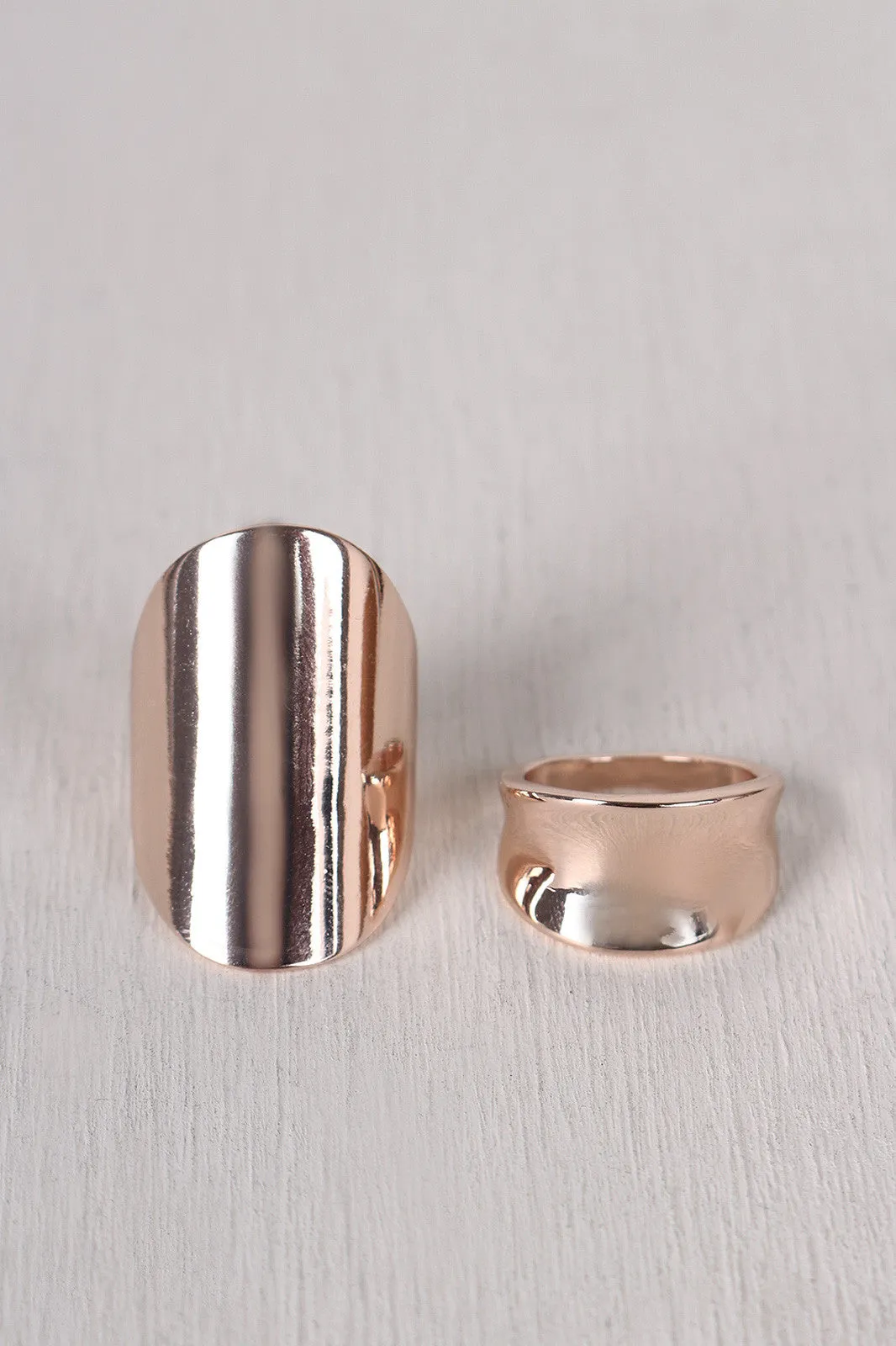Simple Polished Band Ring Set