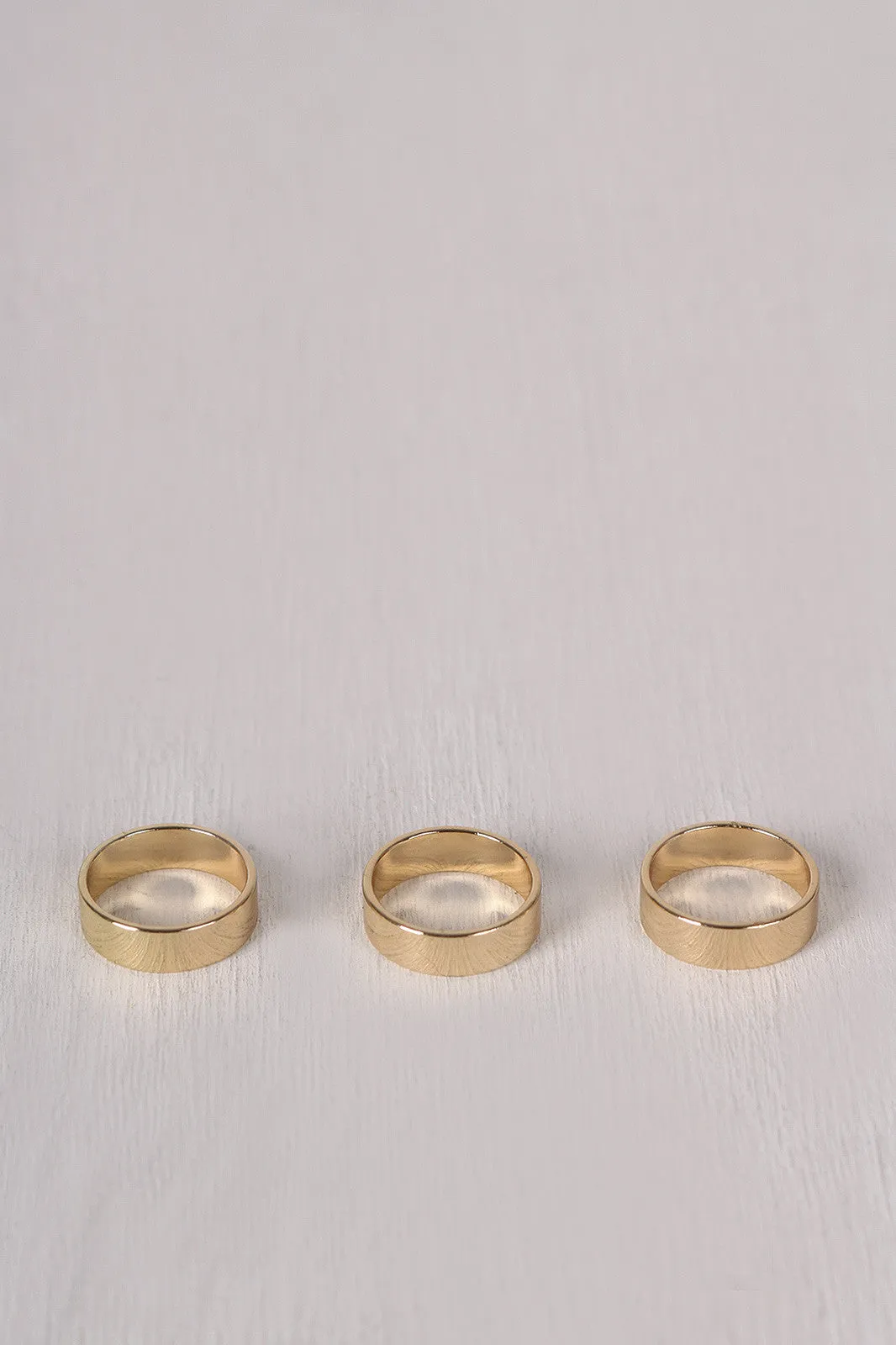 Simple Polished Band Ring Set