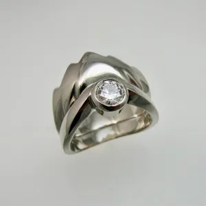 Smooth Mountain Ring Wedding Set