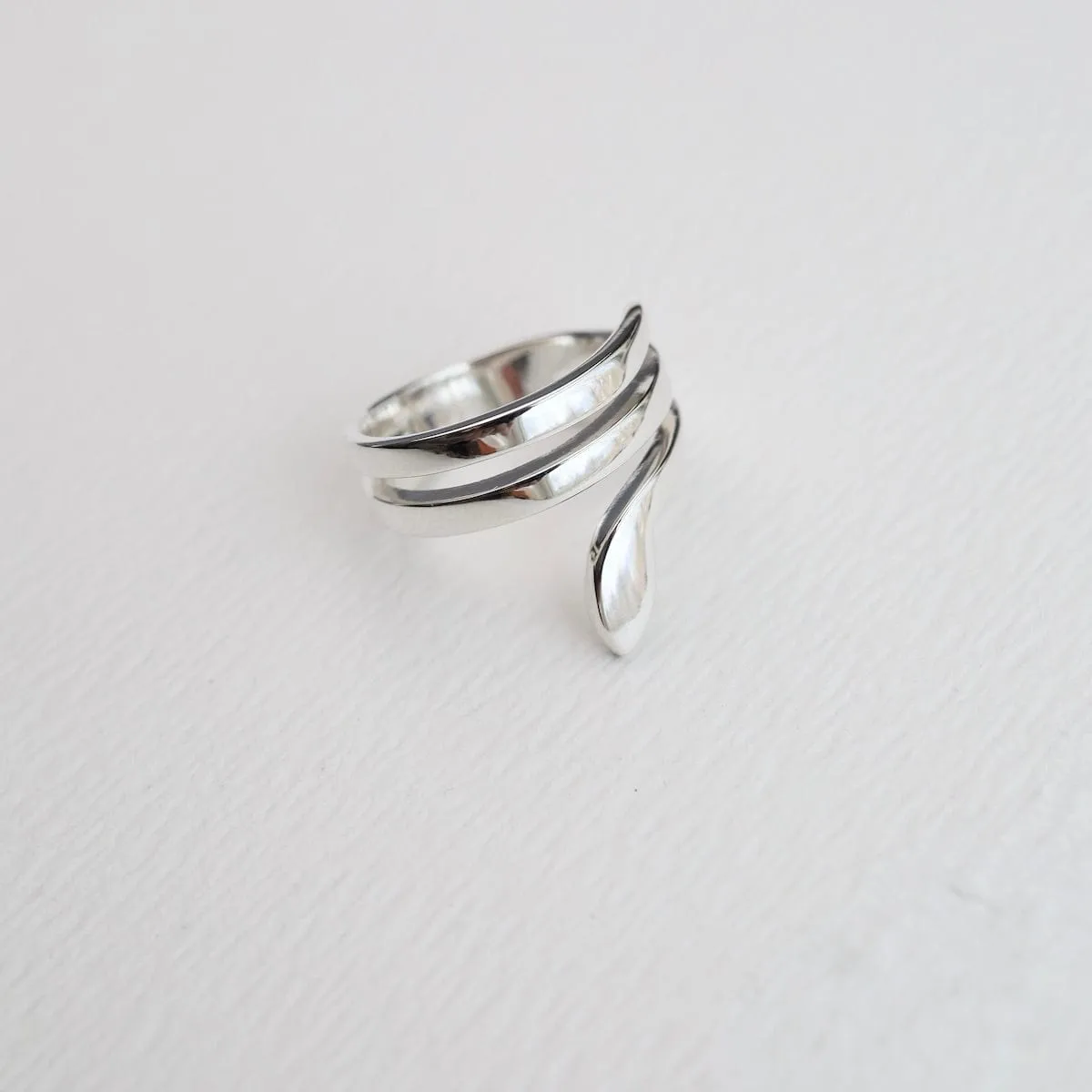 Smooth Silver Coiled Snake Band