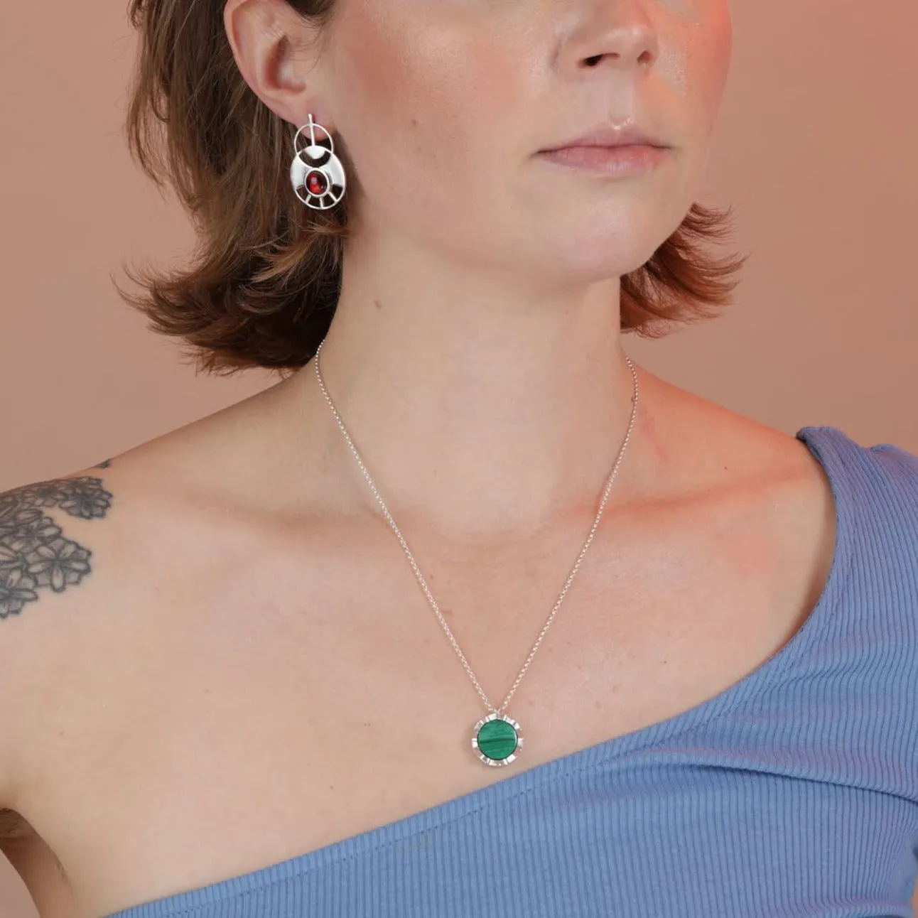 Squiggly Inlay Necklace (5 stone options)
