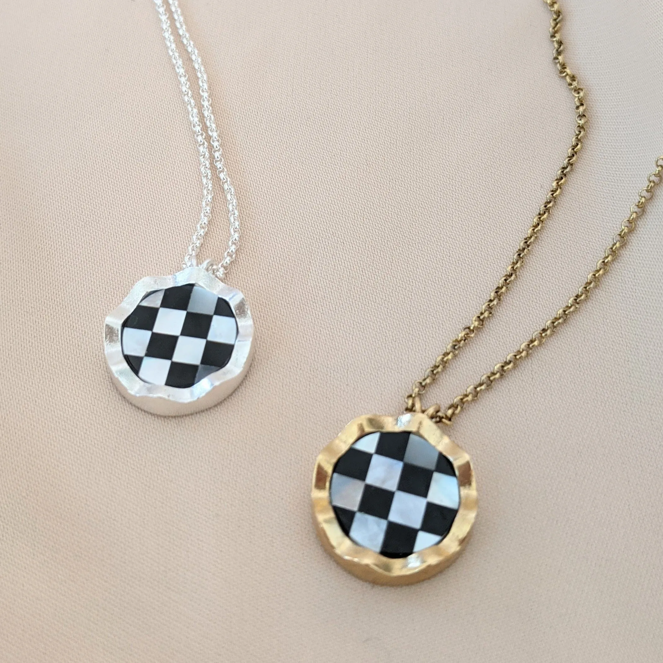 Squiggly Inlay Necklace (5 stone options)