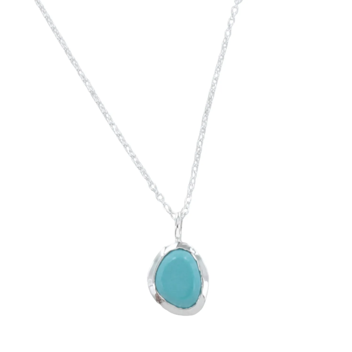 Sterling Silver Birthstone Necklace with Semi-Precious Stone