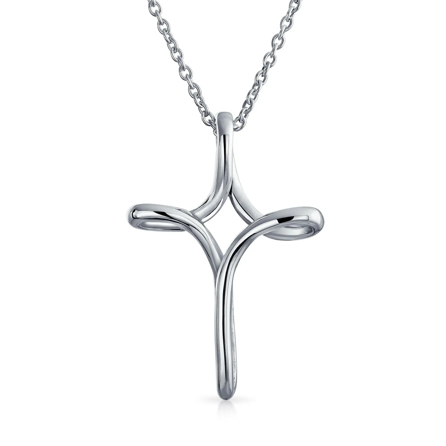 Sterling Silver Infinity Cross Pendant Necklace for Teens - Simple and Elegant Design