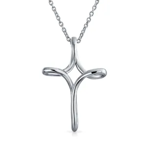 Sterling Silver Infinity Cross Pendant Necklace for Teens - Simple and Elegant Design