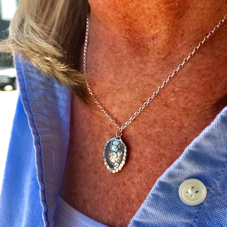 Sterling Silver Small Turtle Shell Necklace