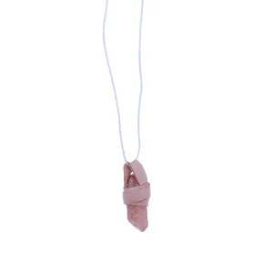 Sun Aura Quartz Point Necklace With Leather