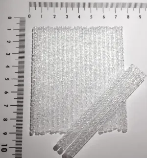Swirl Pipes in White/Clear Color 150 PCS (Crystal Plastic Nalki Pipes 80mmx3mm) for Jhumar, Torana, Curtain/Wall Hanging, Wind Chime Tubes, and Creative Arts & Crafts Decorations (White)