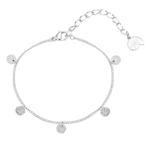 Textured Circle Bracelet Silver