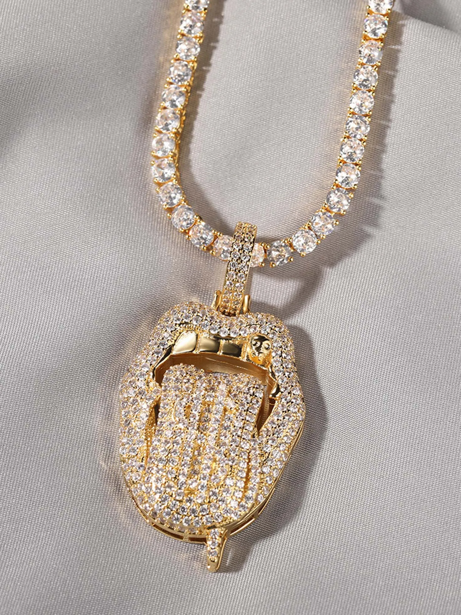 Thesupermade Hip Hop Zirconia Necklace - 2141