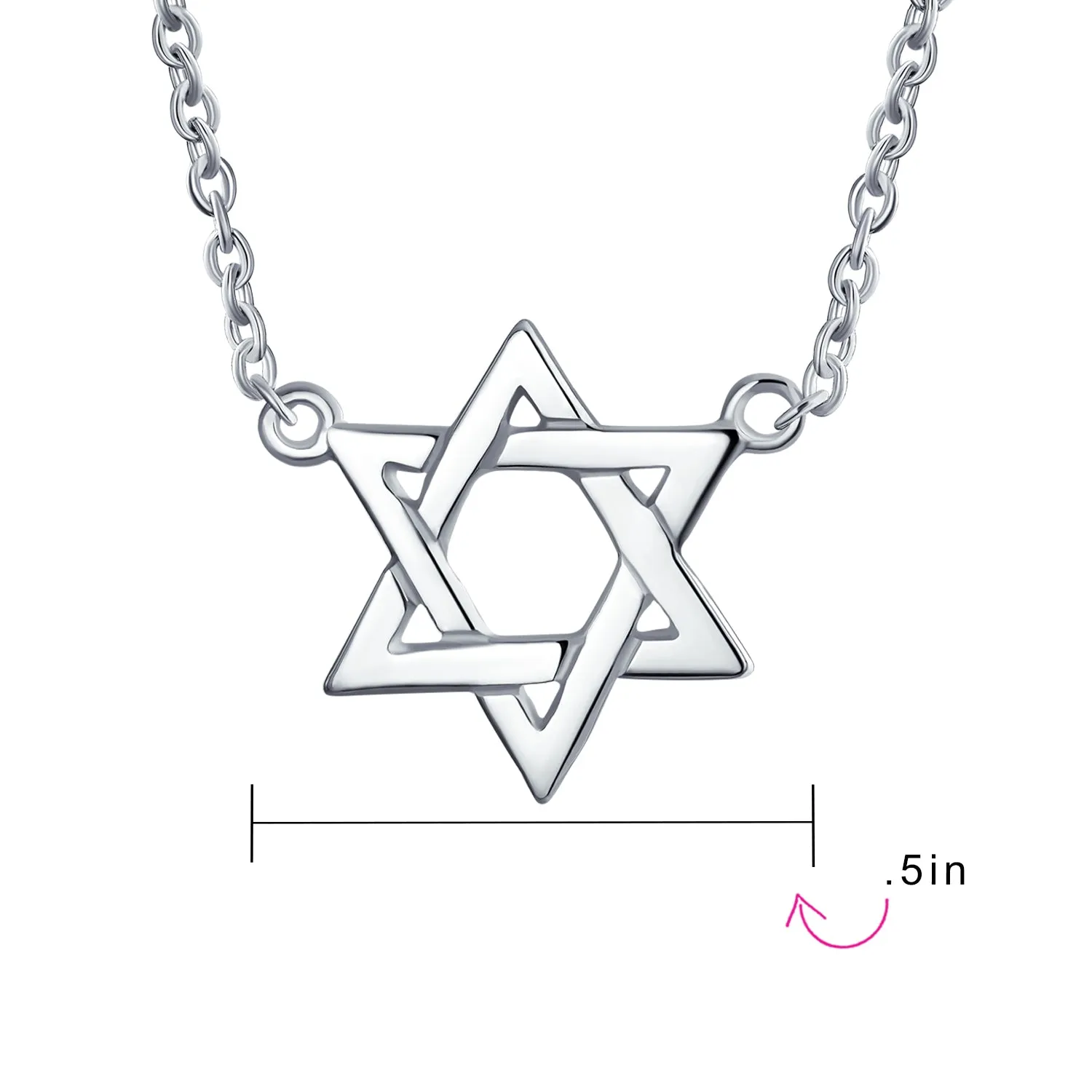 Traditional Magen Judaic Star Of David Pendant Necklace 14K Gold Plated Silver