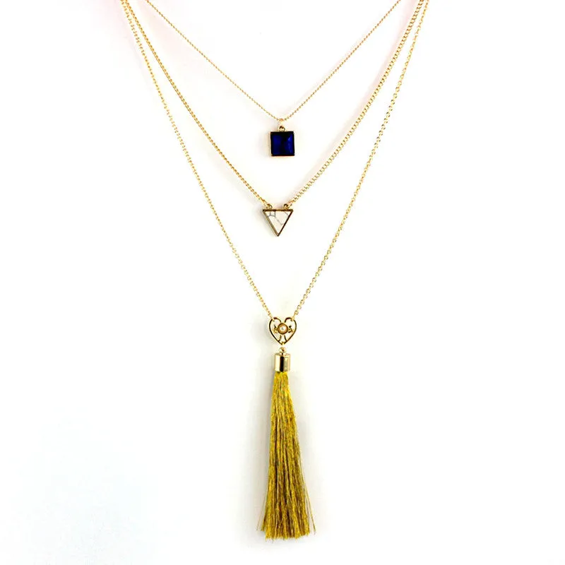 Triangle Tassel Necklace