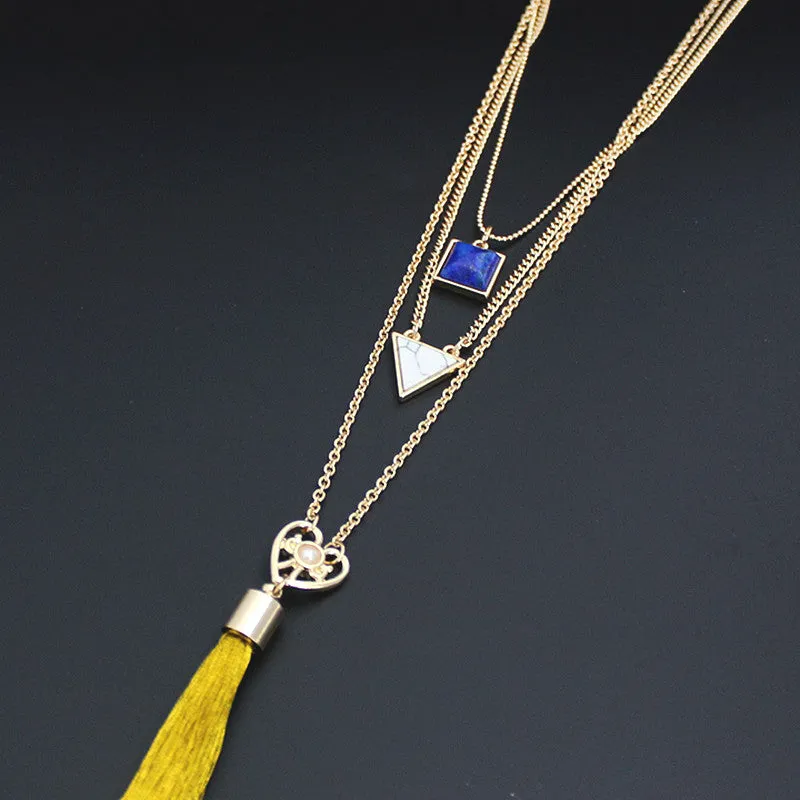 Triangle Tassel Necklace