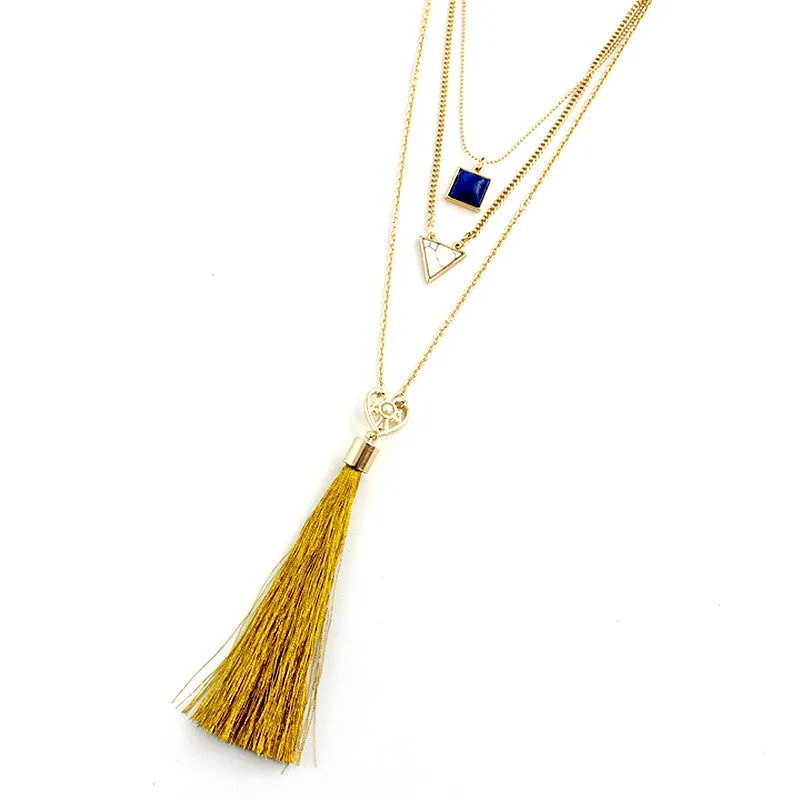 Triangle Tassel Necklace