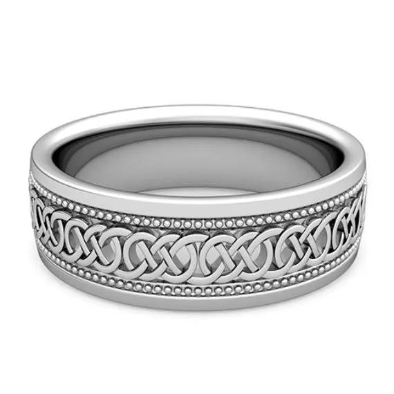 Unique Celtic Knot Design Wedding Ring in 925 Silver